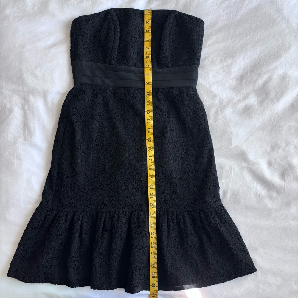 White House Black Market Black Strapless Lace Dress with Waist Band - Picture 12 of 13